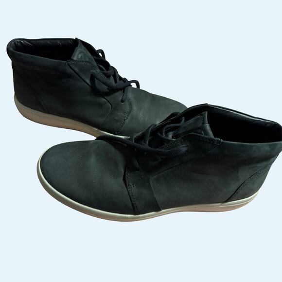 ECCO Soft 7 Chukka Men’s 11 Leather Sneakers – Dark Grey Oil Nubuck – Mid Top - Picture 4 of 8